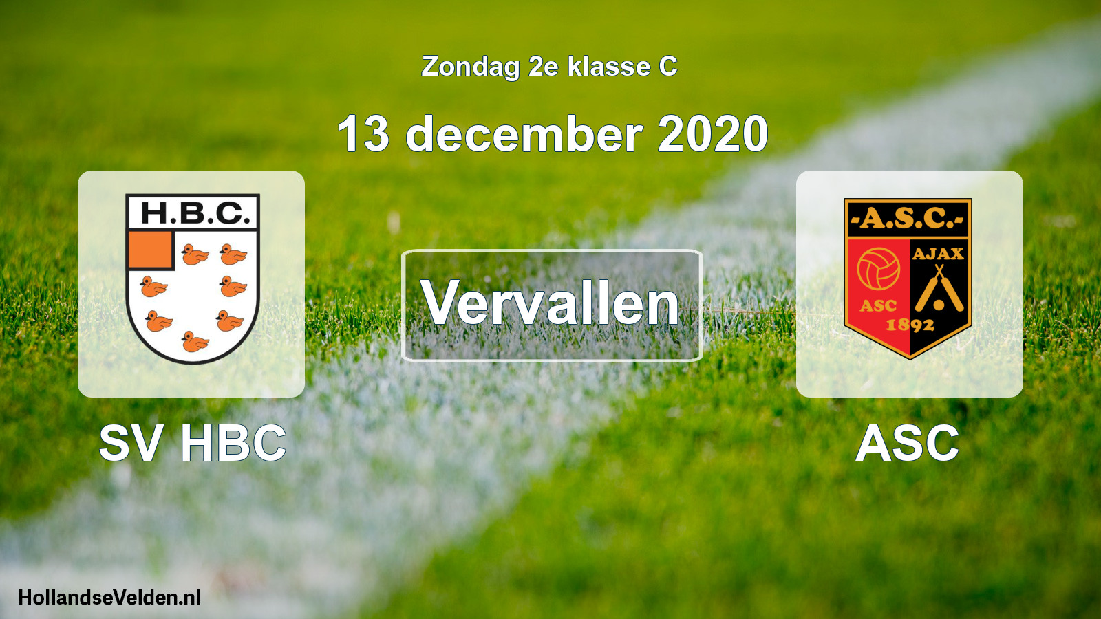 Scheduled Match: SV HBC - ASC (13 December 2020)