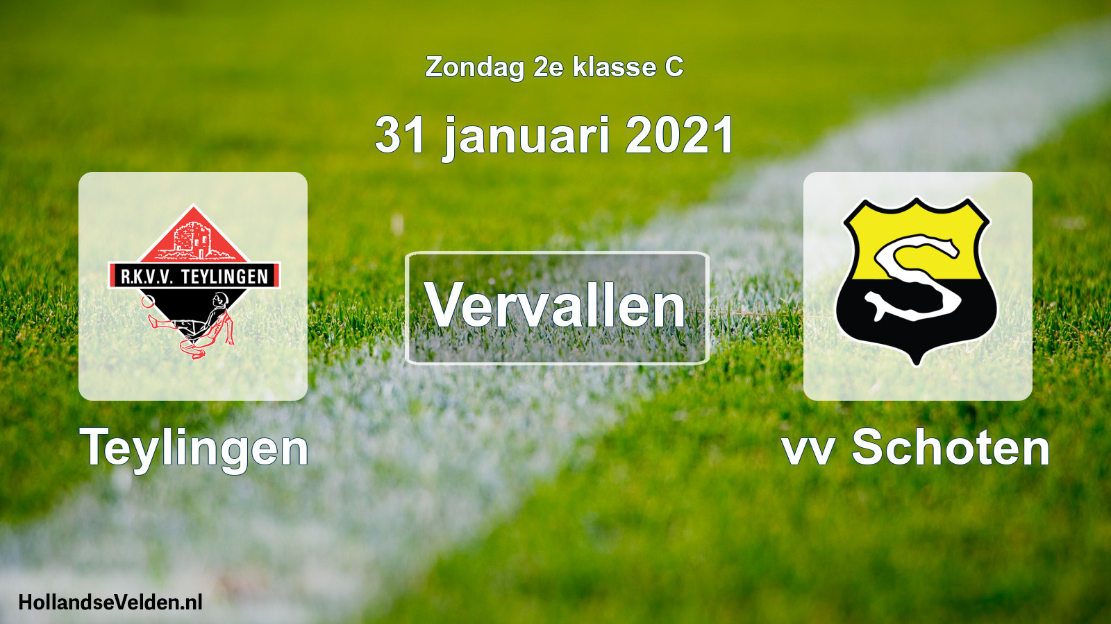 Scheduled Match: Teylingen - vv Schoten (31 January 2021)