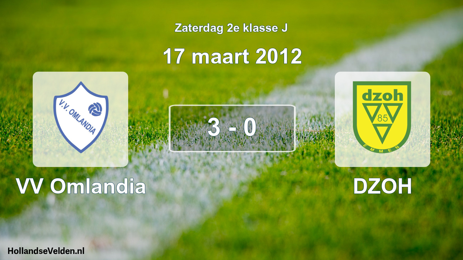 Total number of matches played: VV Omlandia - DZOH 3 - 0 (17 March 2012)