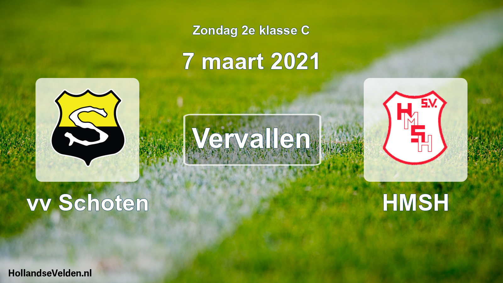 Scheduled Match: vv Schoten - HMSH (7 March 2021)