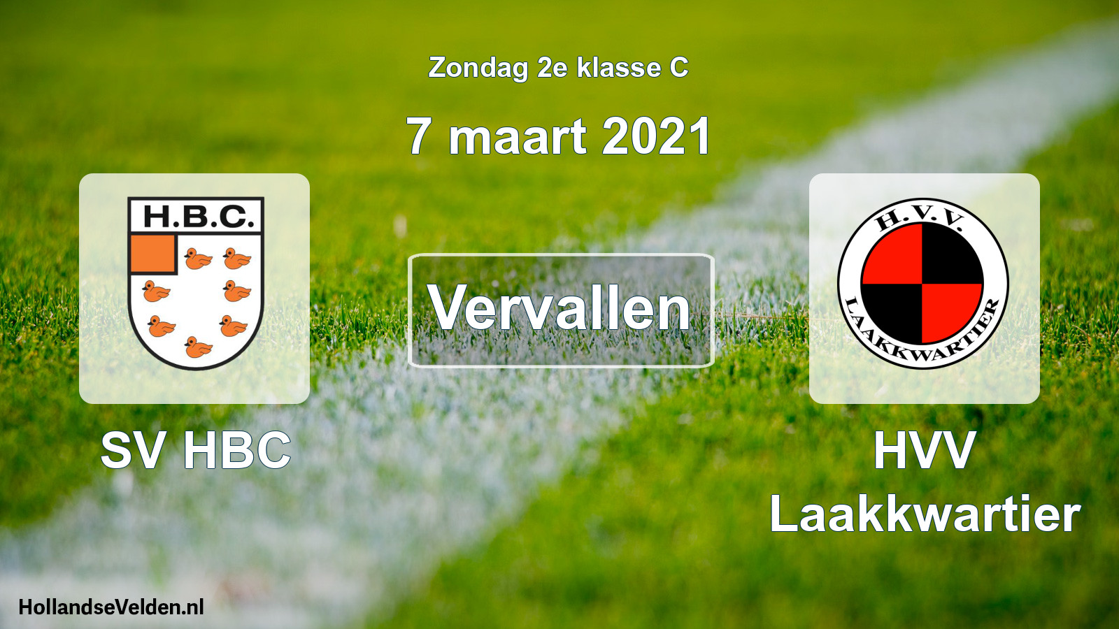 Scheduled Match: SV HBC - HVV Laakkwartier (7 March 2021)