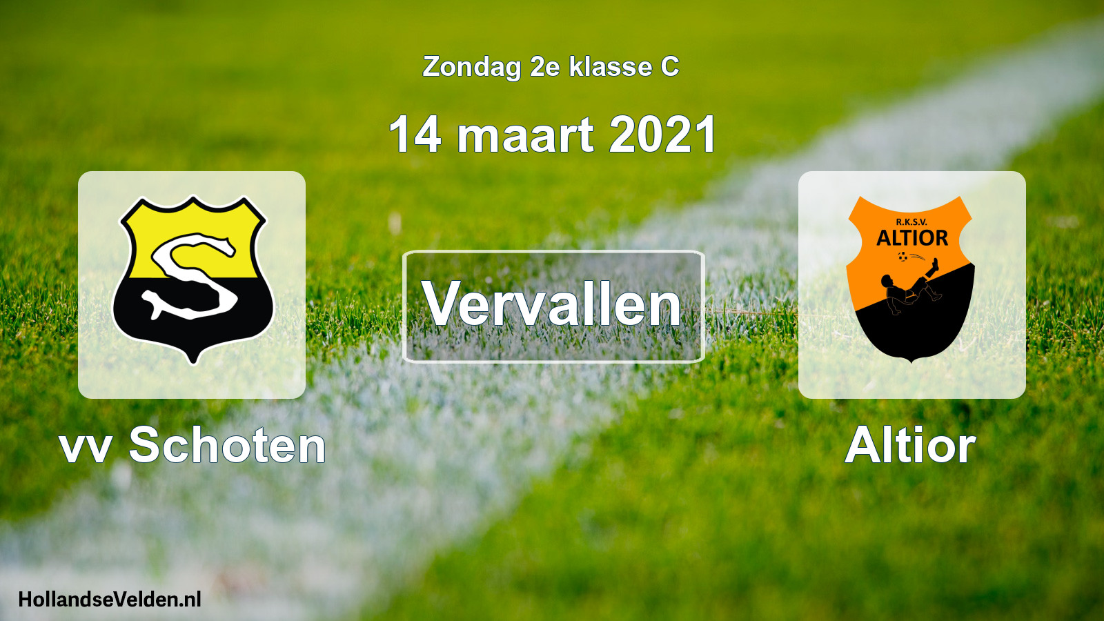 Scheduled Match: vv Schoten - Altior (14 March 2021)
