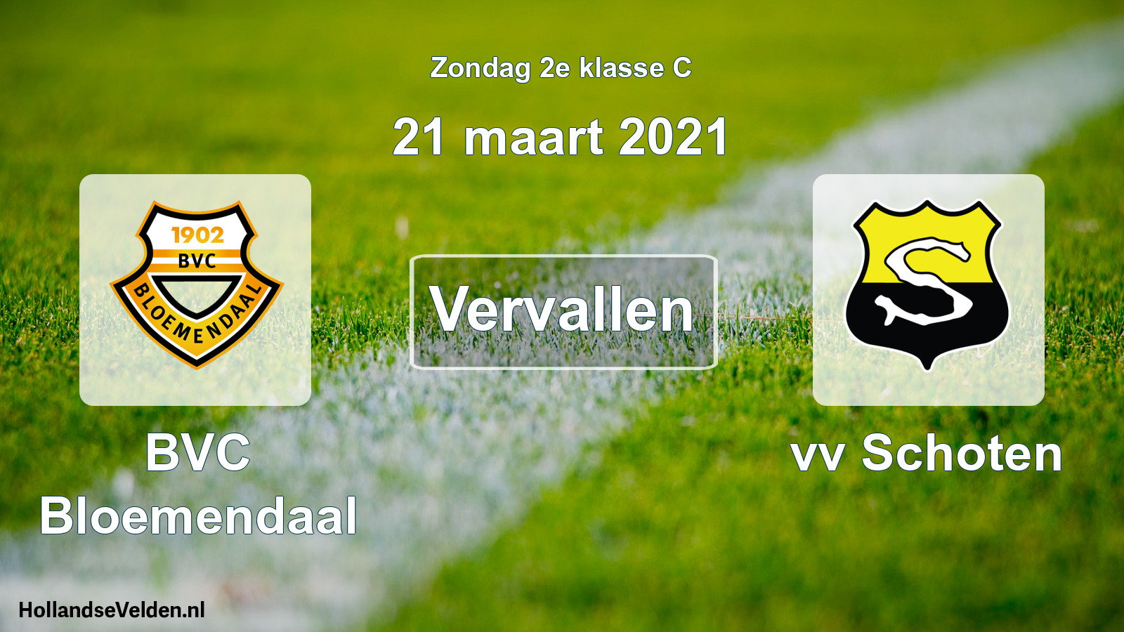 Scheduled Match: BVC Bloemendaal - vv Schoten (21 March 2021)