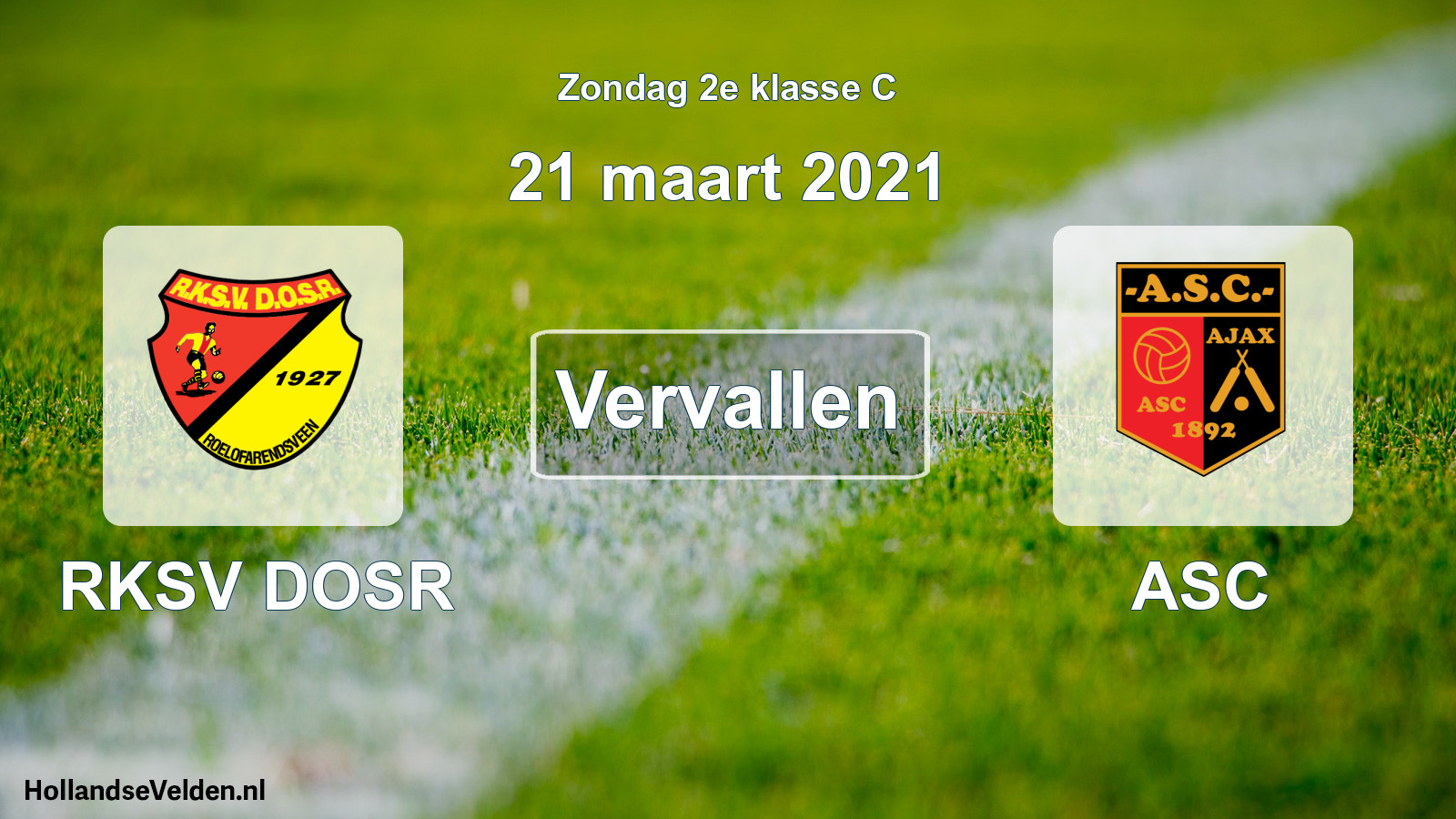 Scheduled Match: RKSV DOSR - ASC (21 March 2021)