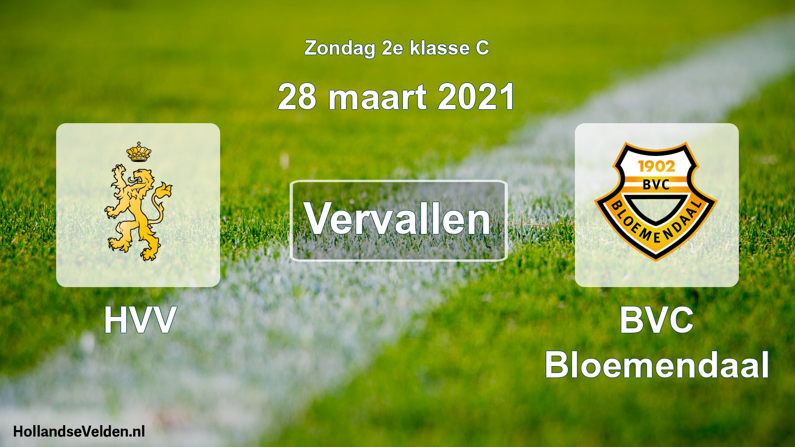 Scheduled Match: HVV - BVC Bloemendaal (28 March 2021)
