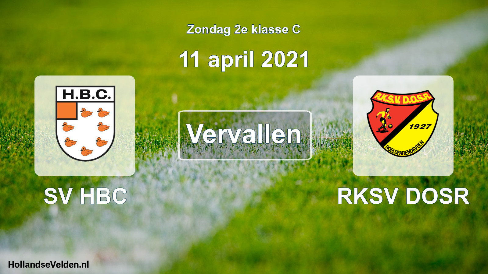 Scheduled Match: SV HBC - RKSV DOSR (11 April 2021)