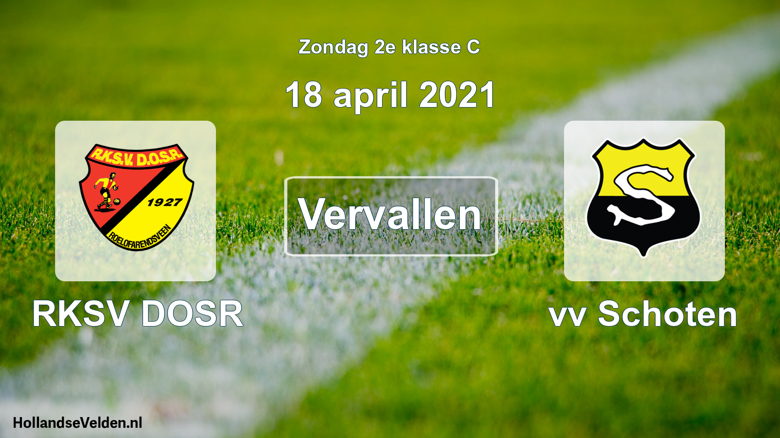 Scheduled Match: RKSV DOSR - vv Schoten (18 April 2021)