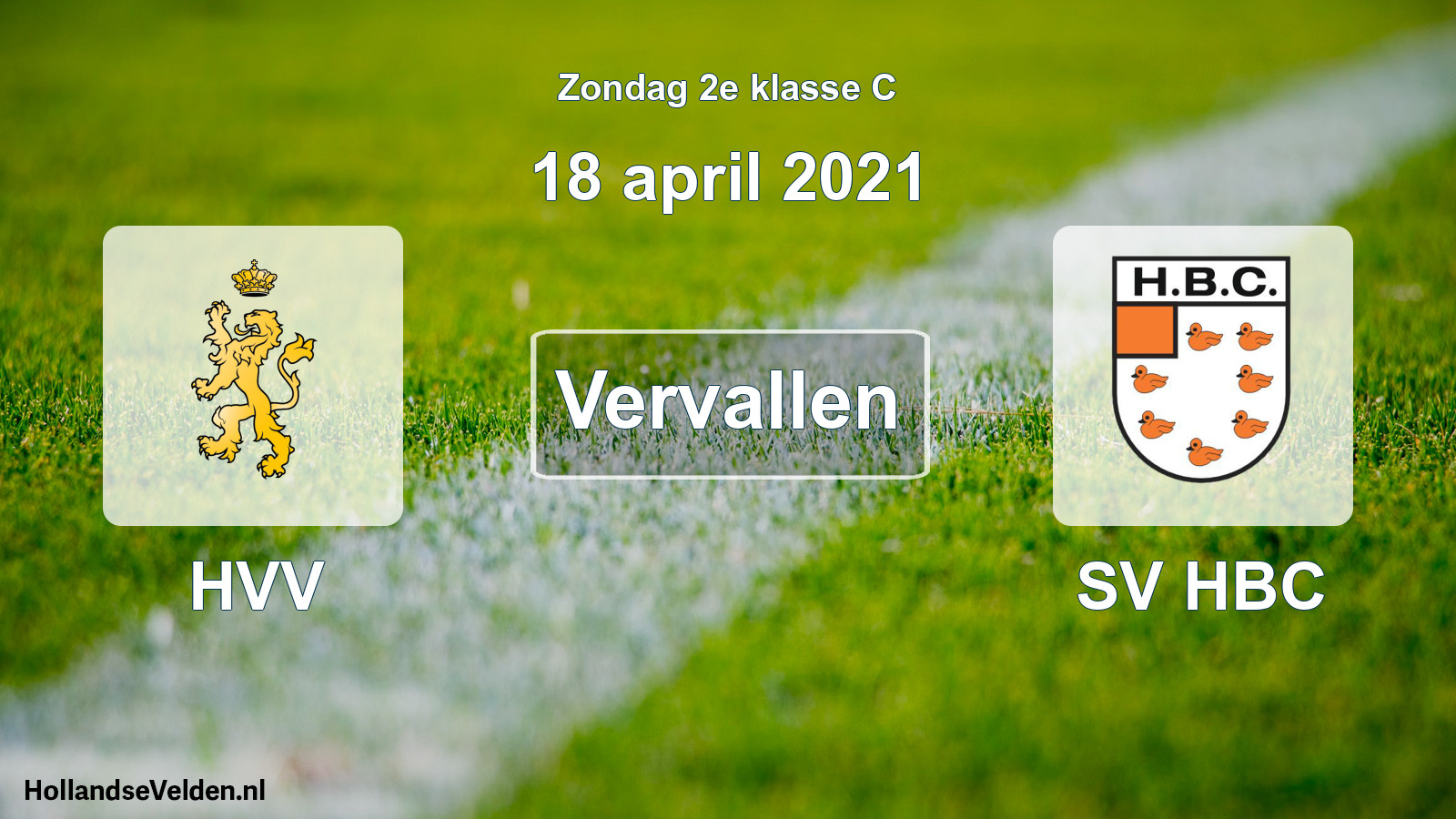 Scheduled Match: HVV - SV HBC (18 April 2021)