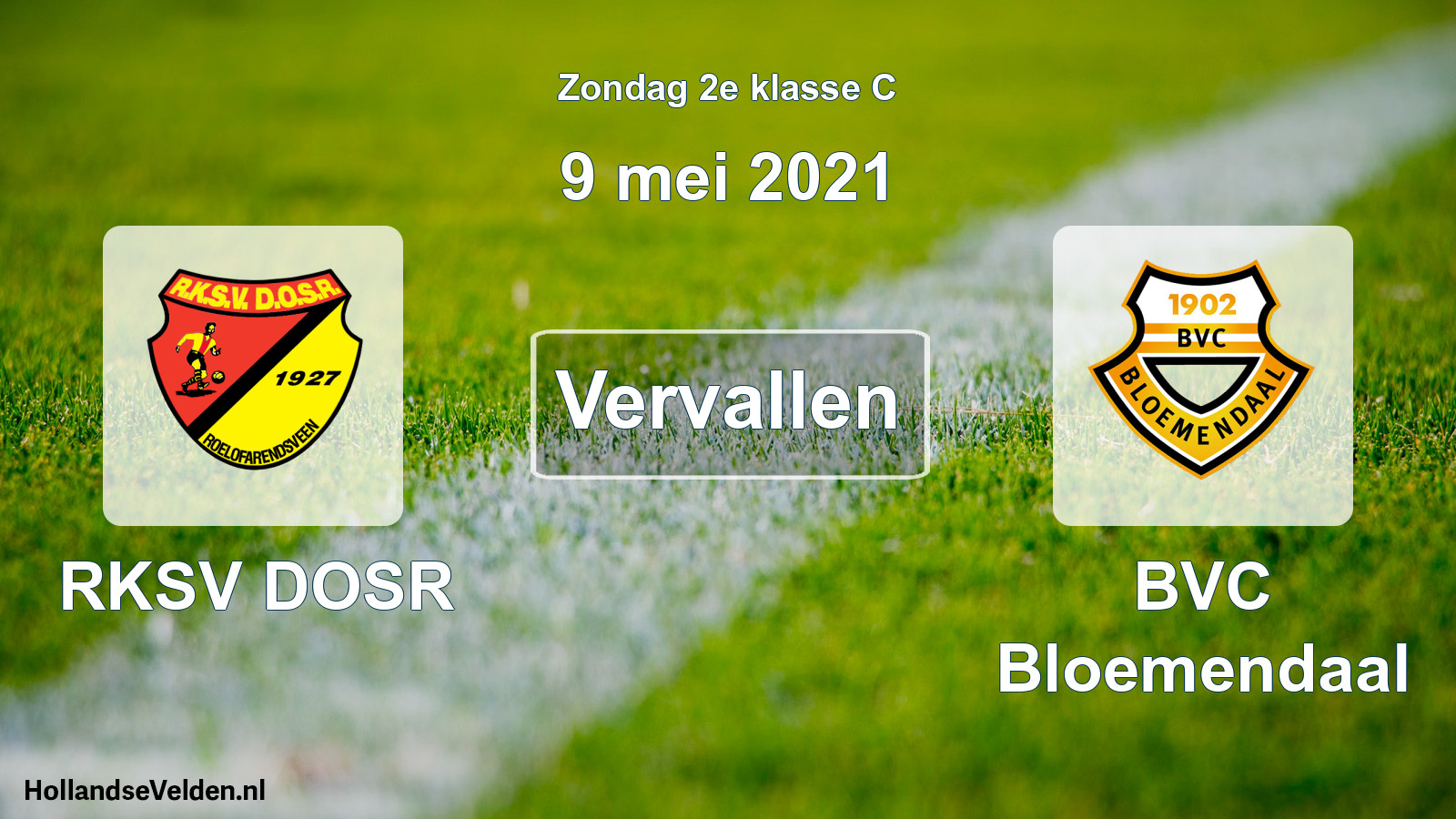 Scheduled Match: RKSV DOSR - BVC Bloemendaal (9 May 2021)