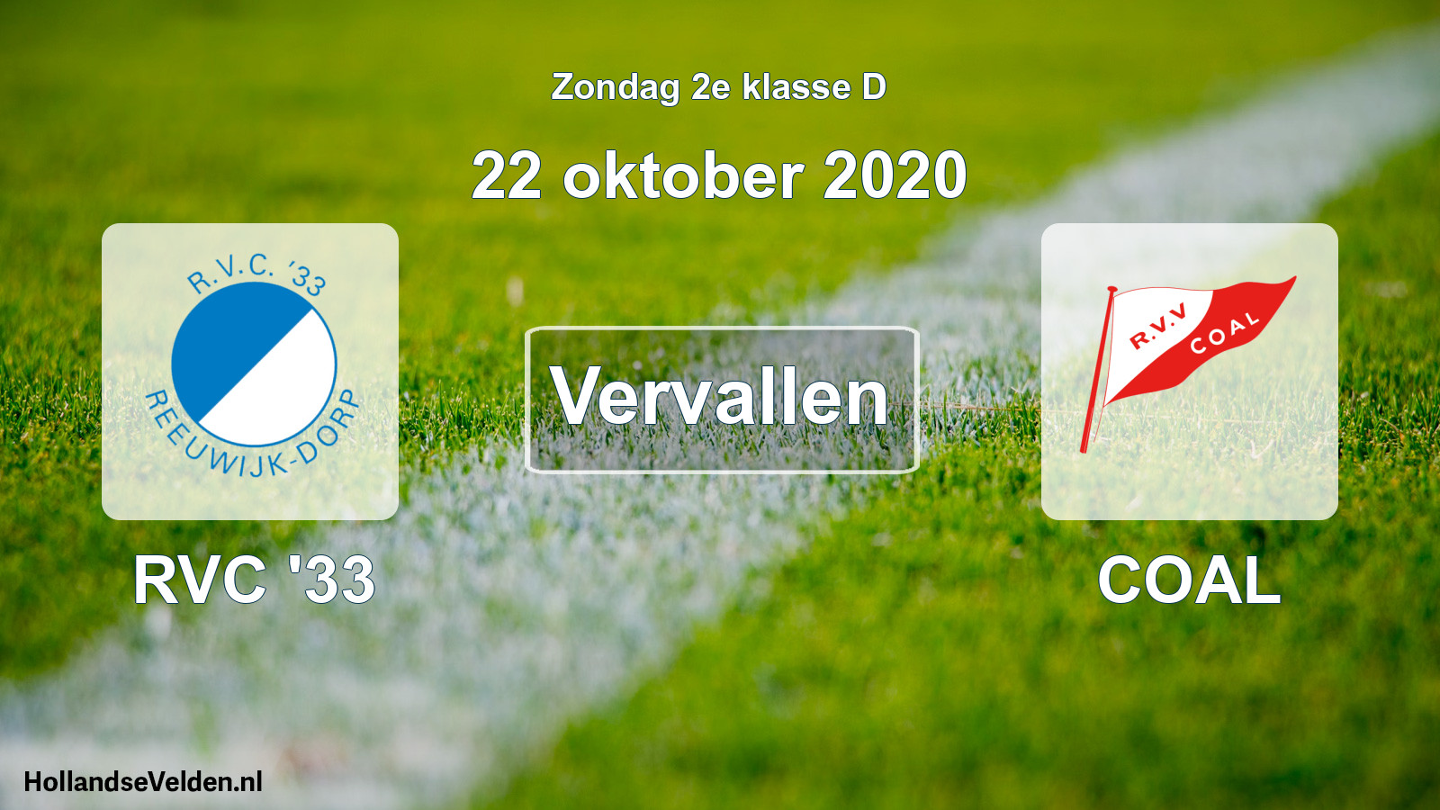 Scheduled Match: RVC '33 - COAL (22 October 2020)