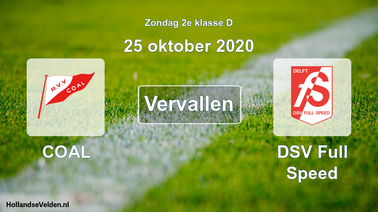Scheduled Match: COAL - DSV Full Speed (25 October 2020)