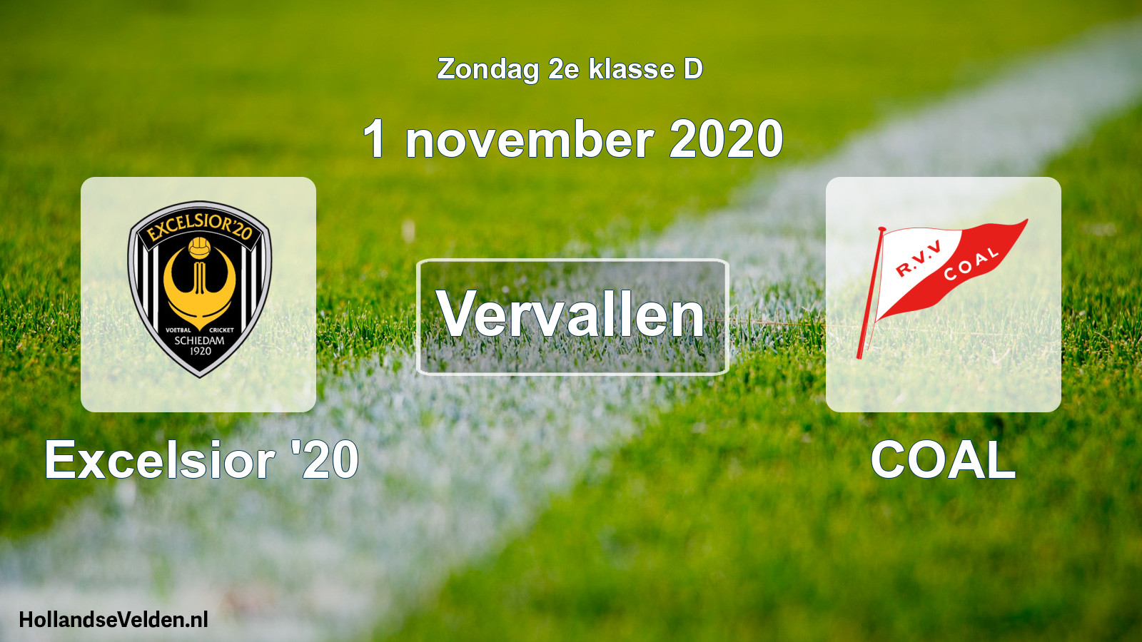 Scheduled Match: Excelsior '20 - COAL (1 November 2020)