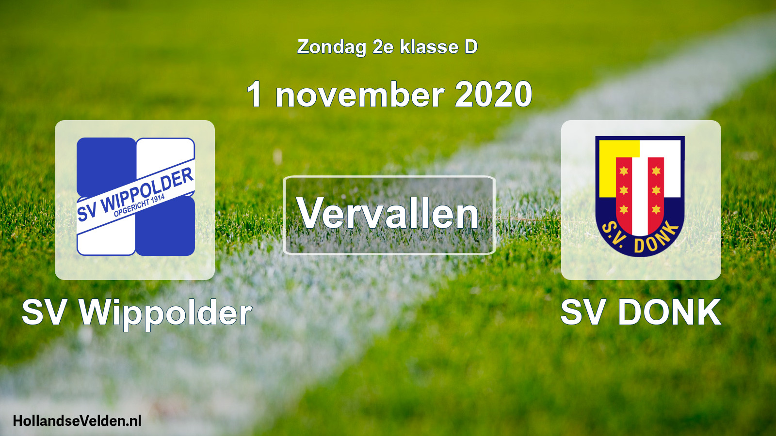 Scheduled Match: SV Wippolder - SV DONK (1 November 2020)
