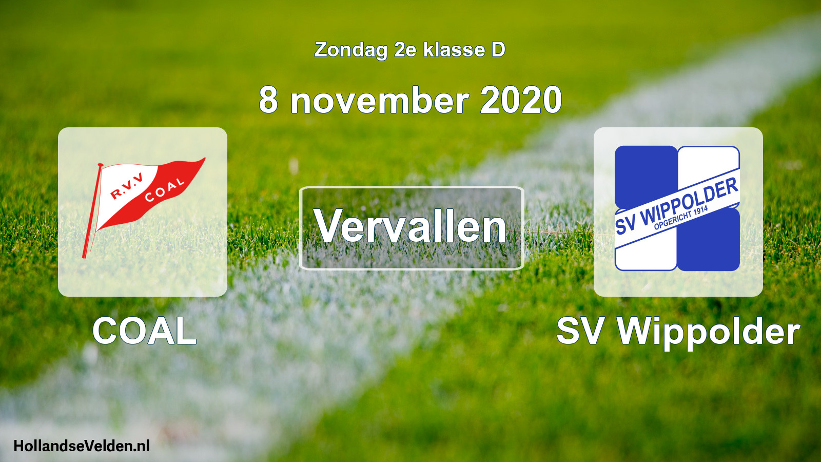 Scheduled Match: COAL - SV Wippolder (8 November 2020)