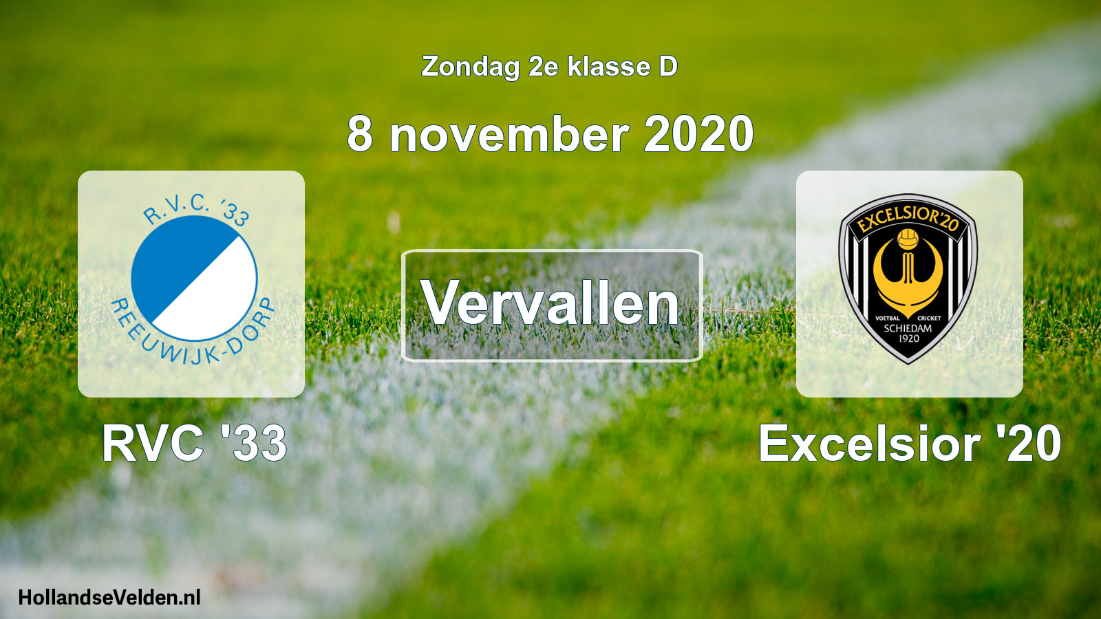 Scheduled Match: RVC '33 - Excelsior '20 (8 November 2020)