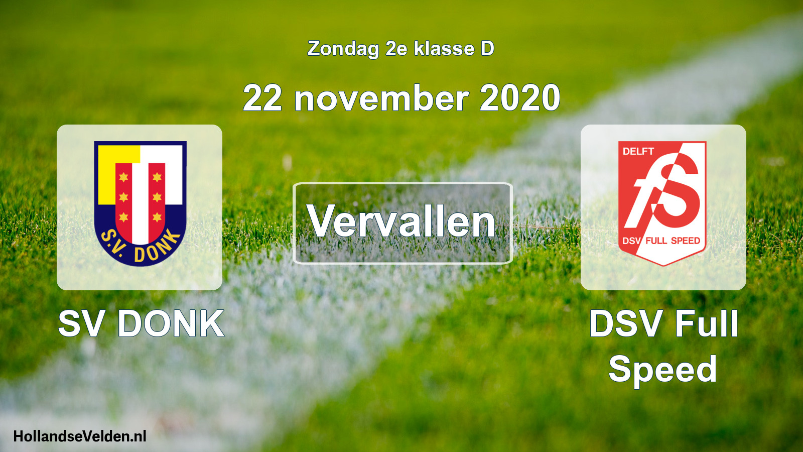 Scheduled Match: SV DONK - DSV Full Speed (22 November 2020)