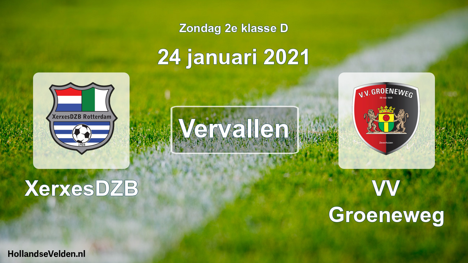 Scheduled Match: XerxesDZB - VV Groeneweg (24 January 2021)