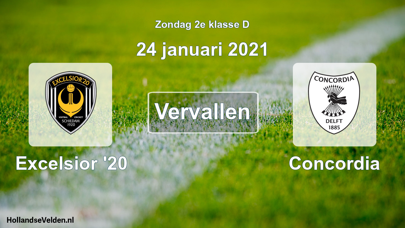 Scheduled Match: Excelsior '20 - Concordia (24 January 2021)