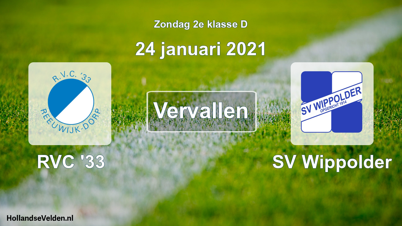 Scheduled Match: RVC '33 - SV Wippolder (24 January 2021)