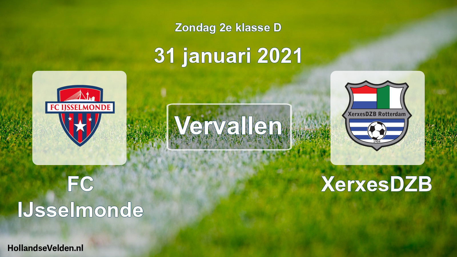 Scheduled Match: FC IJsselmonde - XerxesDZB (31 January 2021)