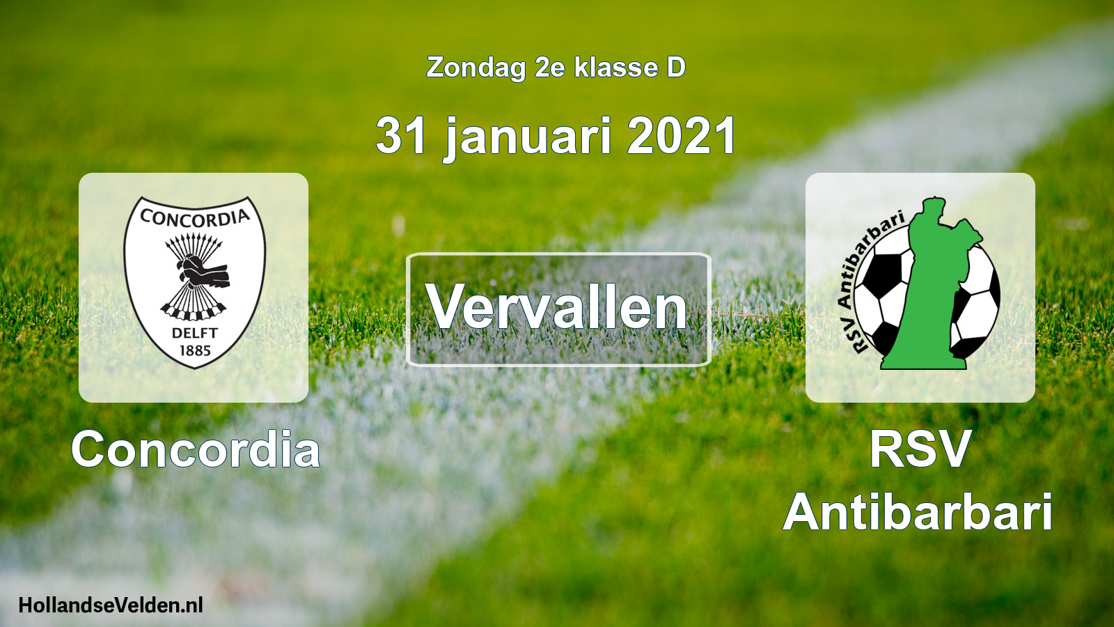 Scheduled Match: Concordia - RSV Antibarbari (31 January 2021)