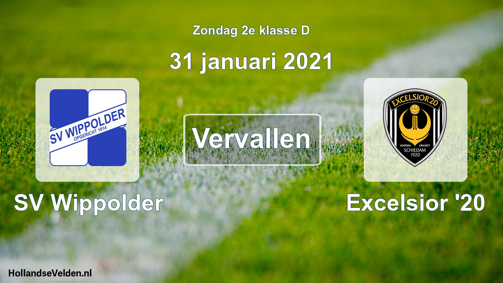 Scheduled Match: SV Wippolder - Excelsior '20 (31 January 2021)