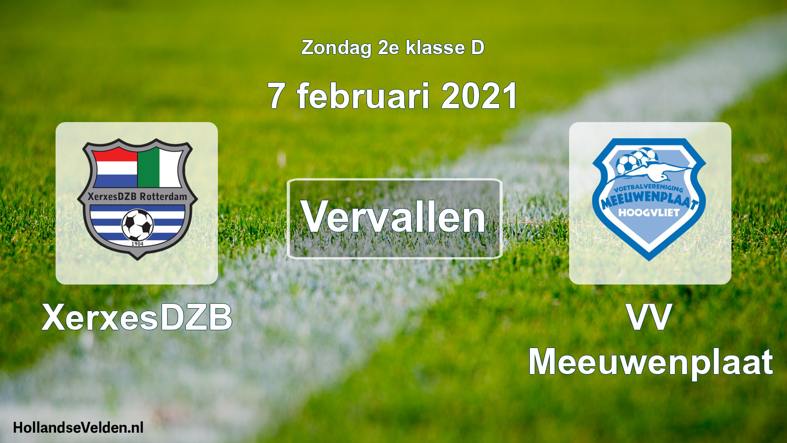 Scheduled Match: XerxesDZB - VV Meeuwenplaat (7 February 2021)