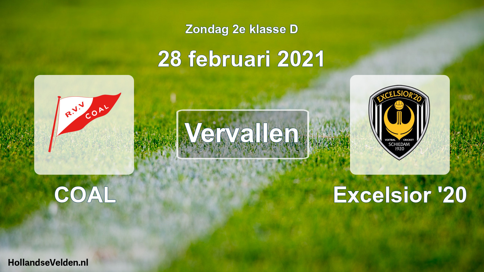 Scheduled Match: COAL - Excelsior '20 (28 February 2021)