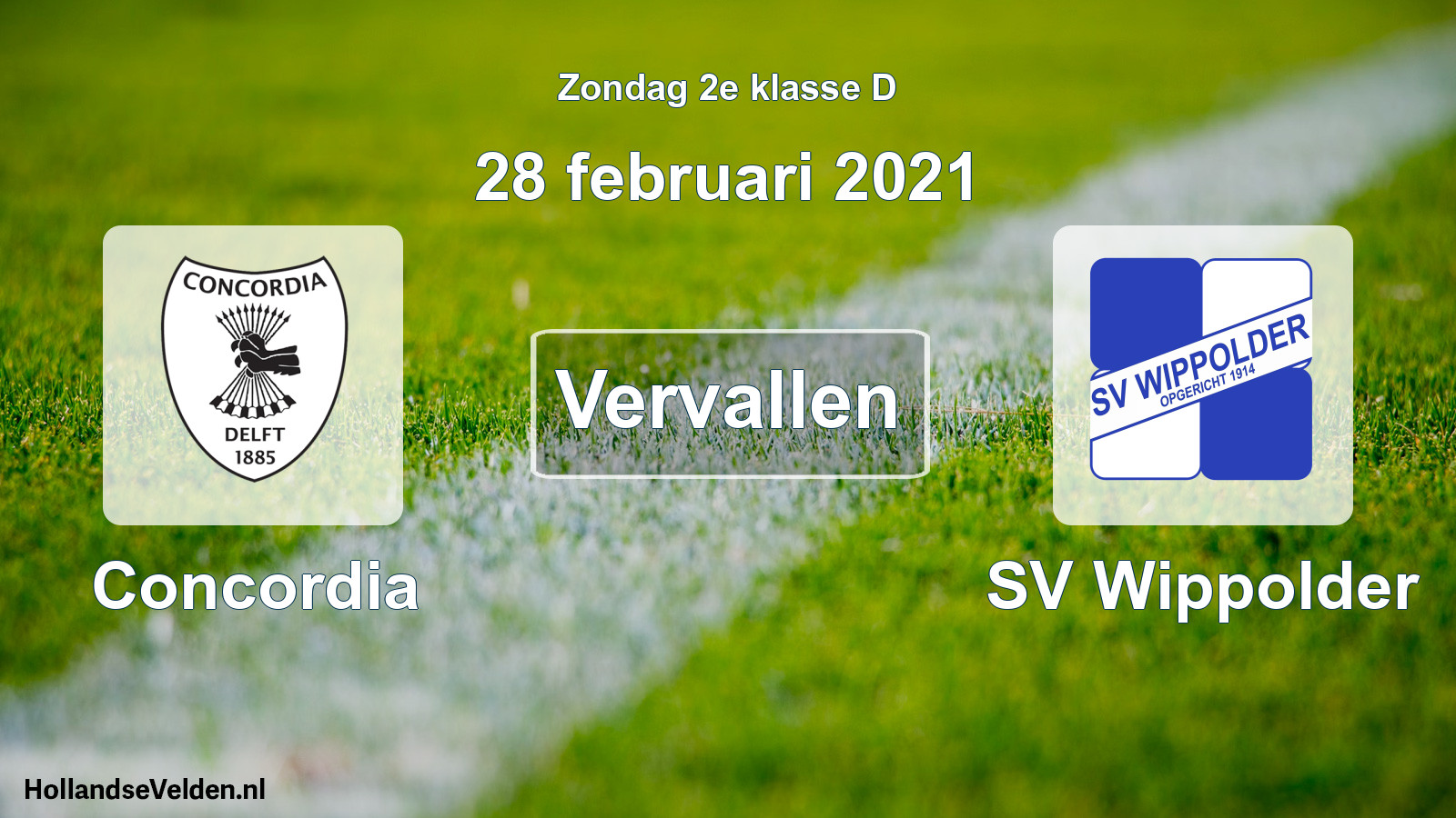 Scheduled Match: Concordia - SV Wippolder (28 February 2021)