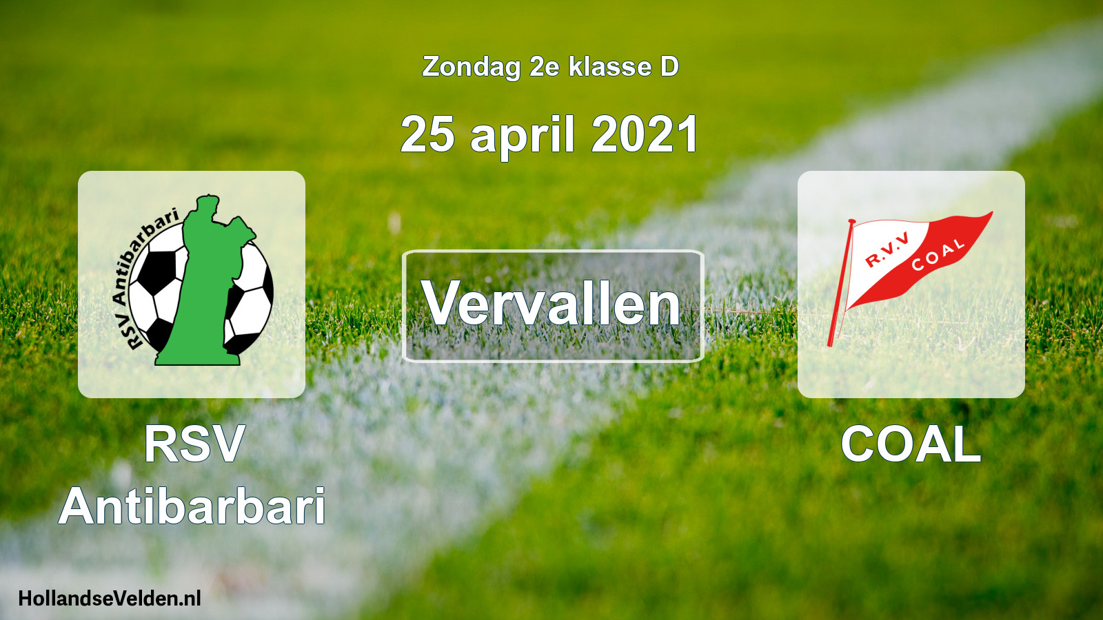 Scheduled Match: RSV Antibarbari - COAL (25 April 2021)