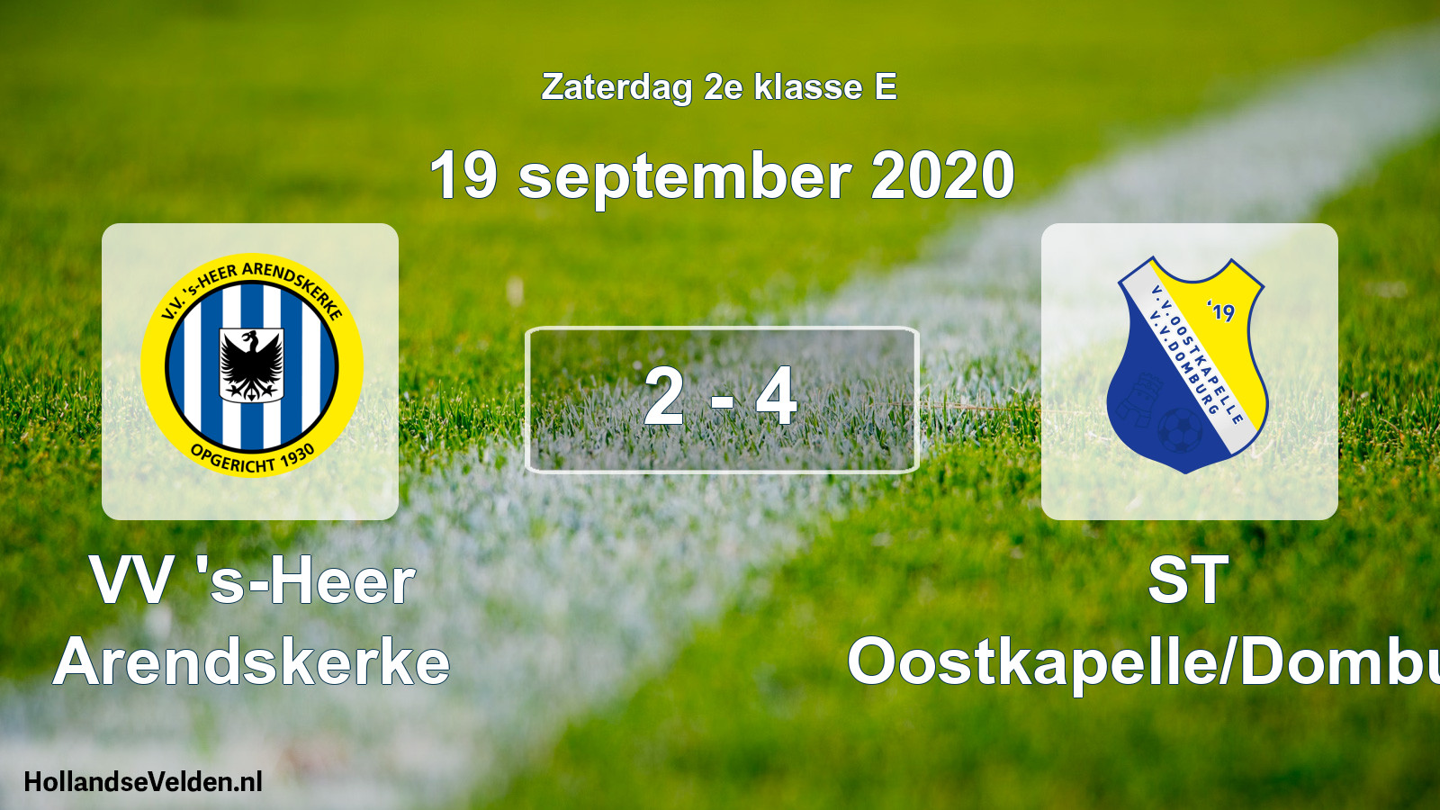 Total number of matches played: VV 's-Heer Arendskerke - ST Oostkapelle/Domburg 2 - 4 (19 September 2020)