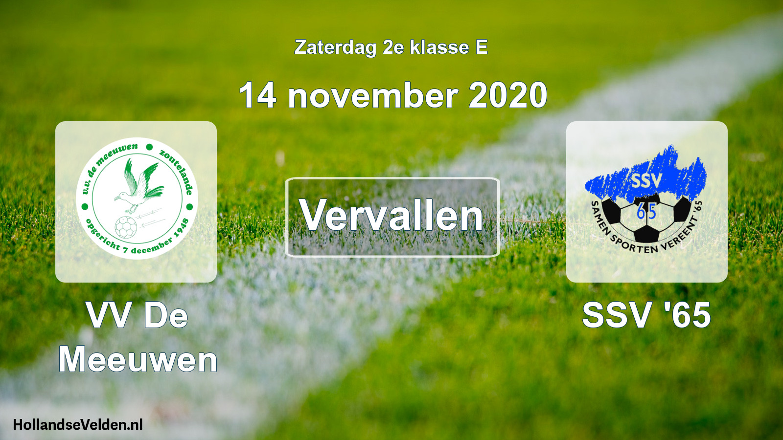 Scheduled Match: VV De Meeuwen - SSV '65 (14 November 2020)