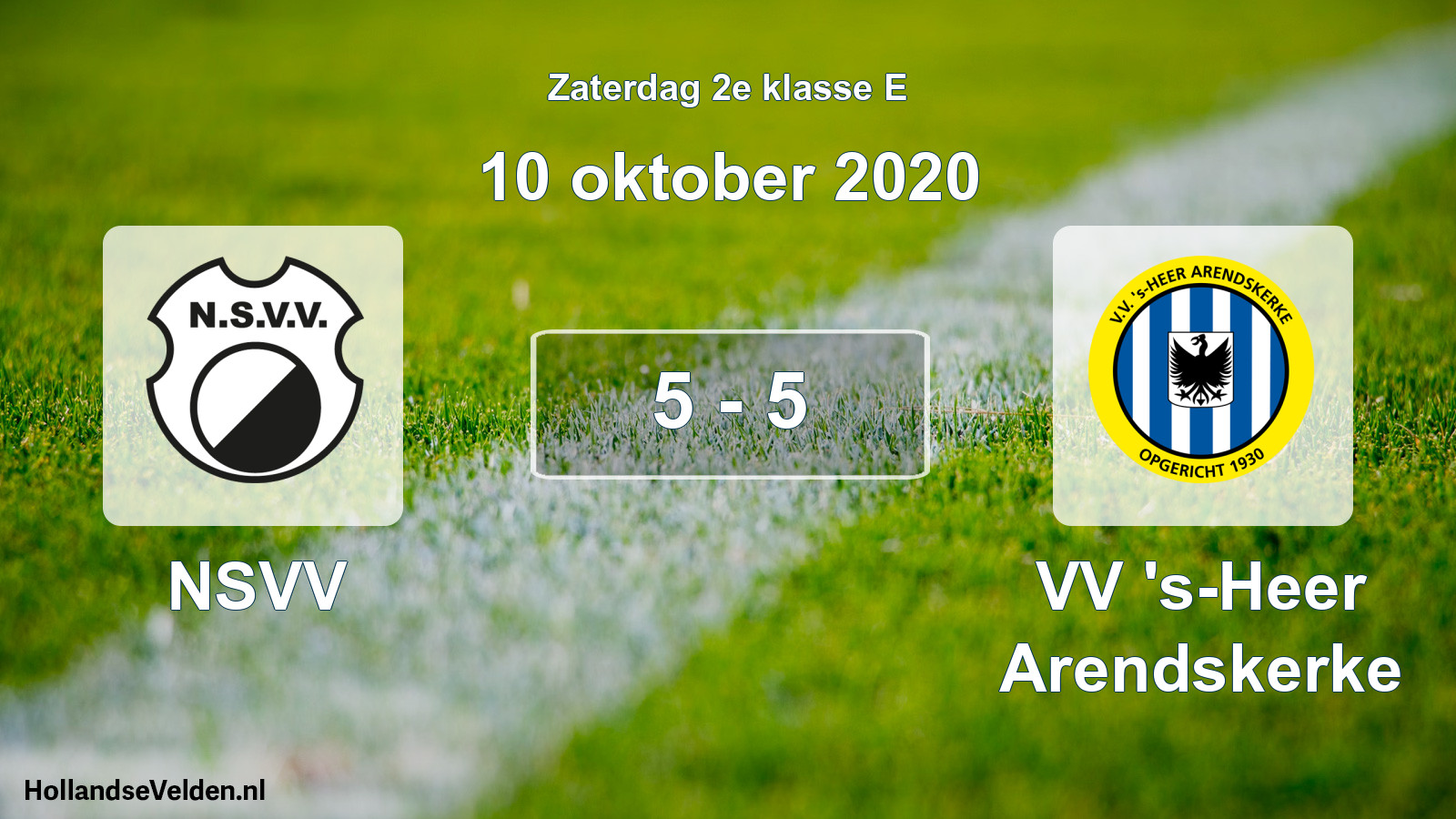Total number of matches played: NSVV - VV 's-Heer Arendskerke 5 - 5 (10 October 2020)