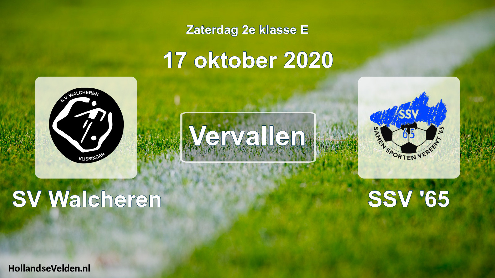 Scheduled Match: SV Walcheren - SSV '65 (17 October 2020)