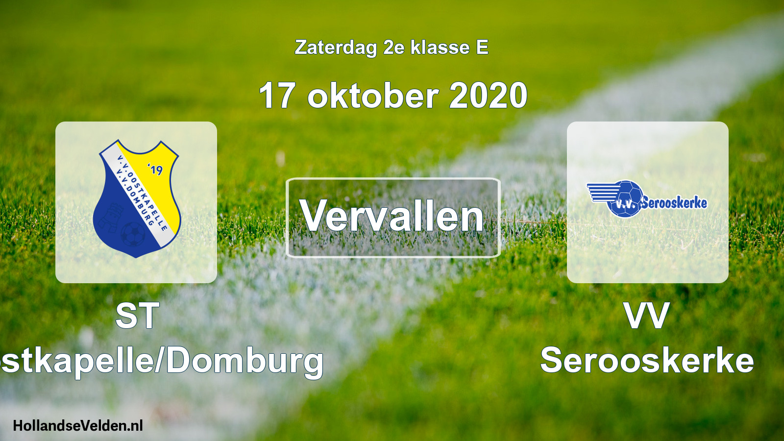 Scheduled Match: ST Oostkapelle/Domburg - VV Serooskerke (17 October 2020)