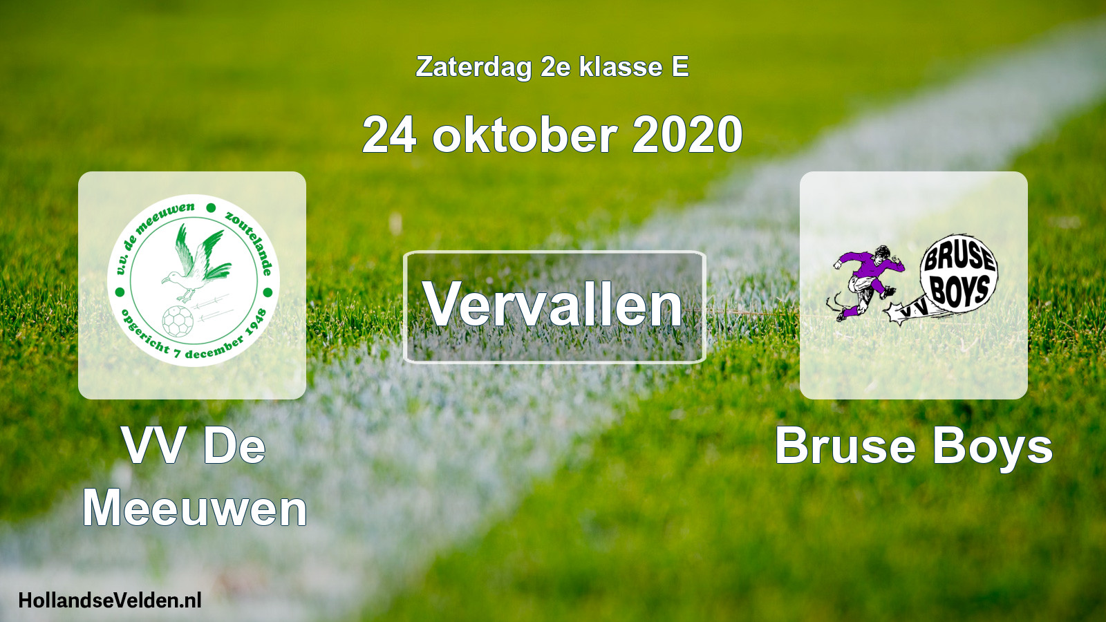 Scheduled Match: VV De Meeuwen - Bruse Boys (24 October 2020)