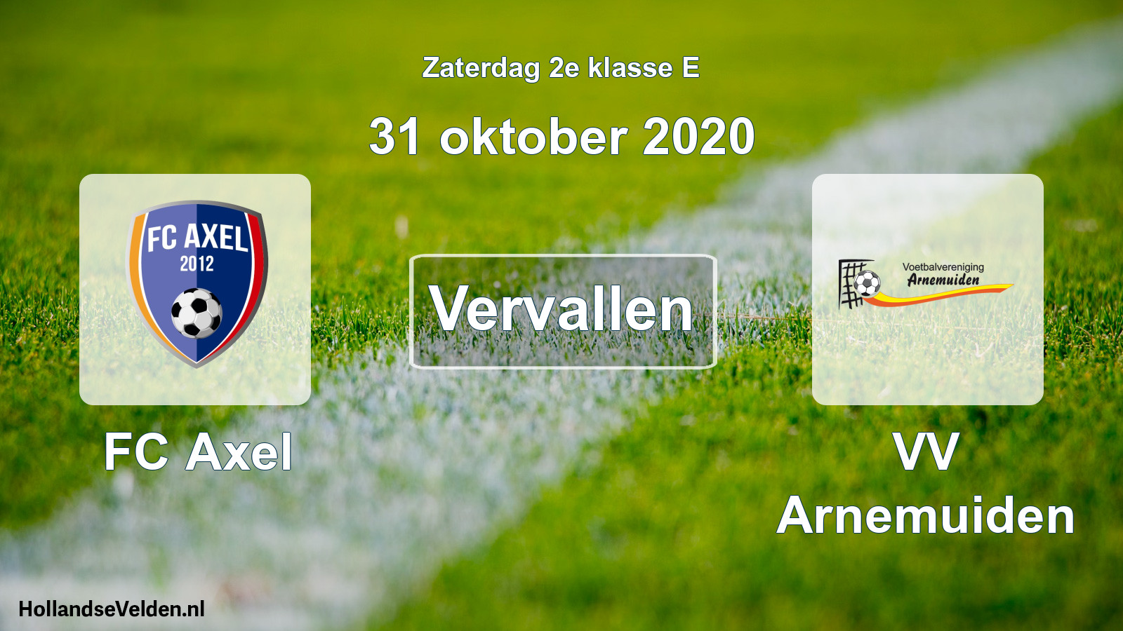 Scheduled Match: FC Axel - VV Arnemuiden (31 October 2020)