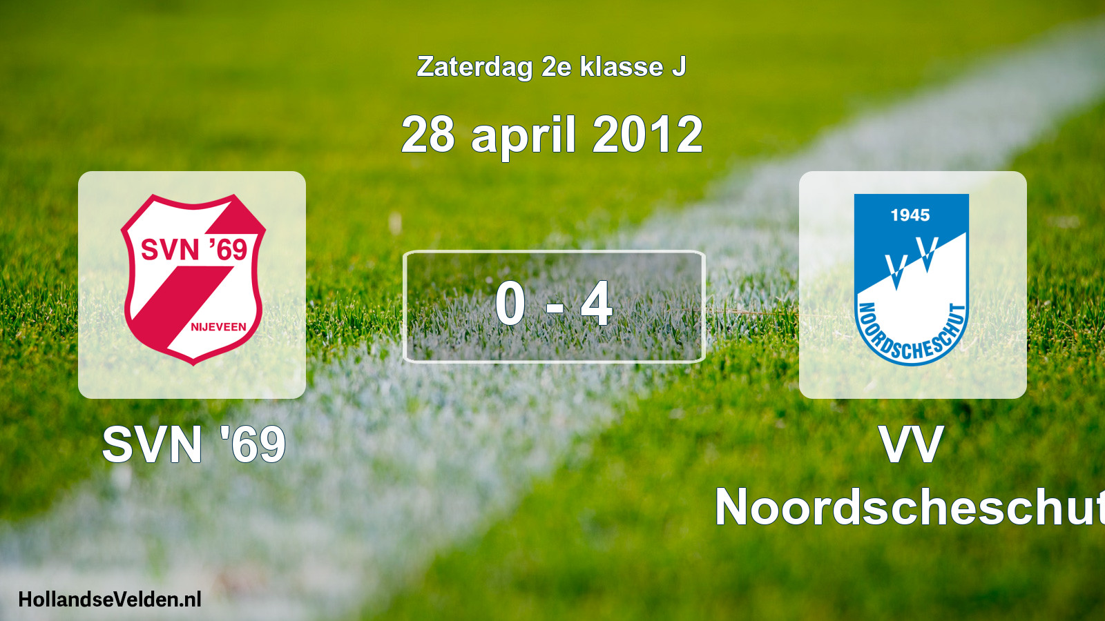 Total number of matches played: SVN '69 - VV Noordscheschut 0 - 4 (28 April 2012)