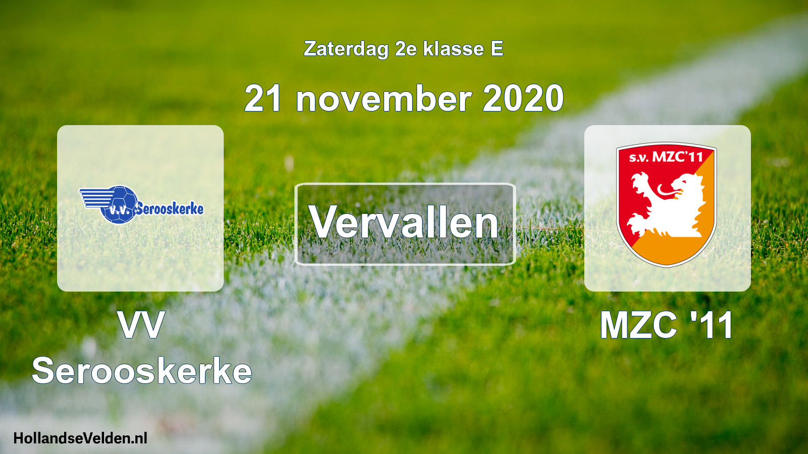 Scheduled Match: VV Serooskerke - MZC '11 (21 November 2020)