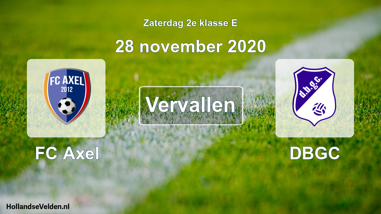 Scheduled Match: FC Axel - DBGC (28 November 2020)