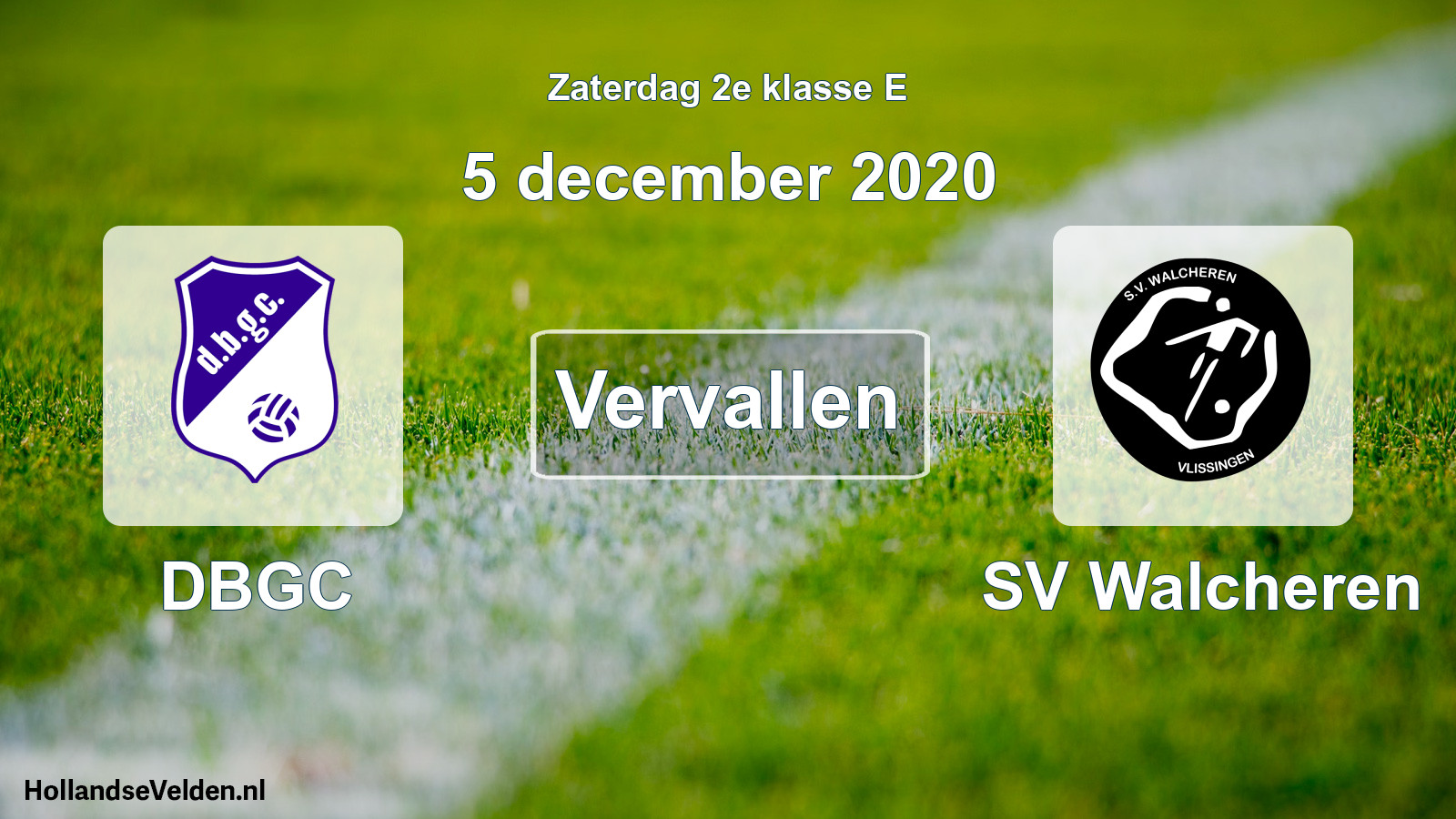 Scheduled Match: DBGC - SV Walcheren (5 December 2020)