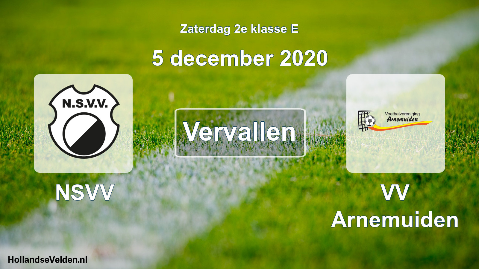 Scheduled Match: NSVV - VV Arnemuiden (5 December 2020)