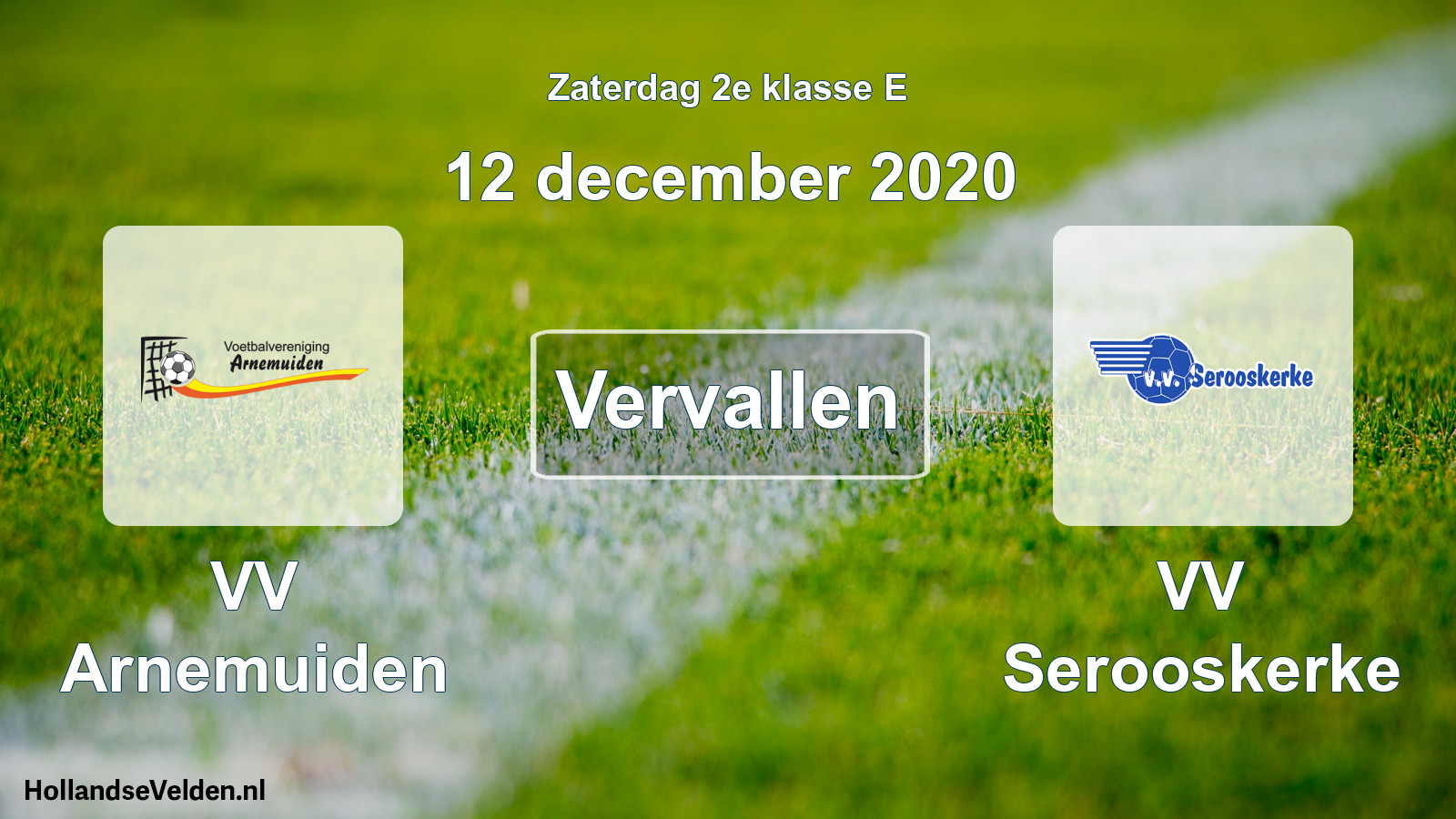 Scheduled Match: VV Arnemuiden - VV Serooskerke (12 December 2020)