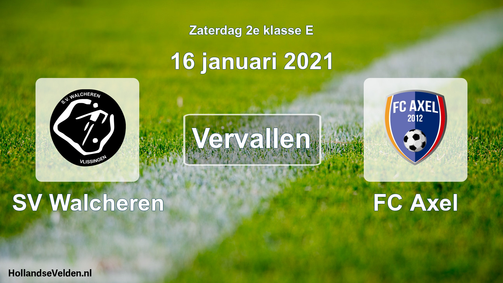 Scheduled Match: SV Walcheren - FC Axel (16 January 2021)