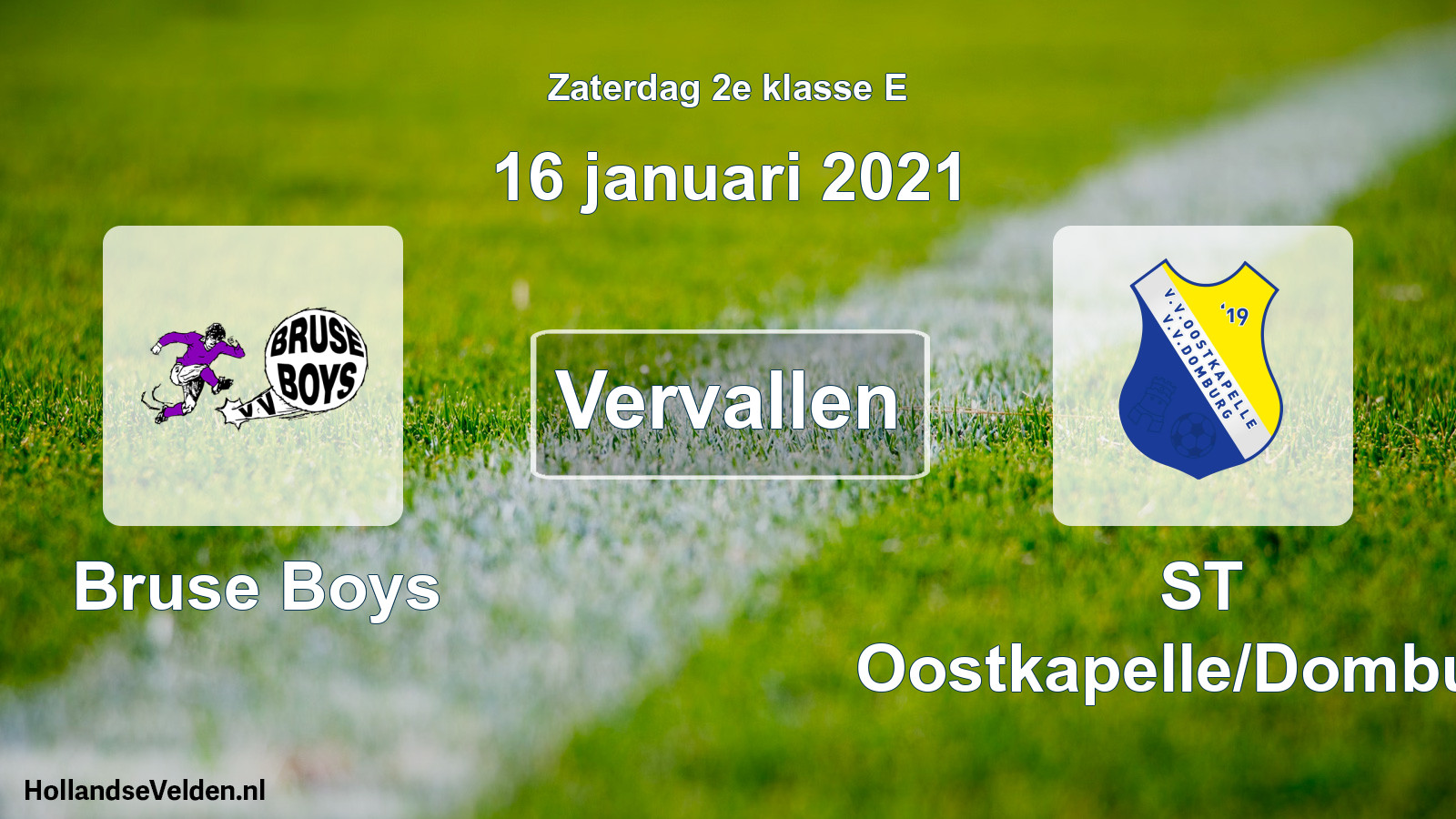 Scheduled Match: Bruse Boys - ST Oostkapelle/Domburg (16 January 2021)