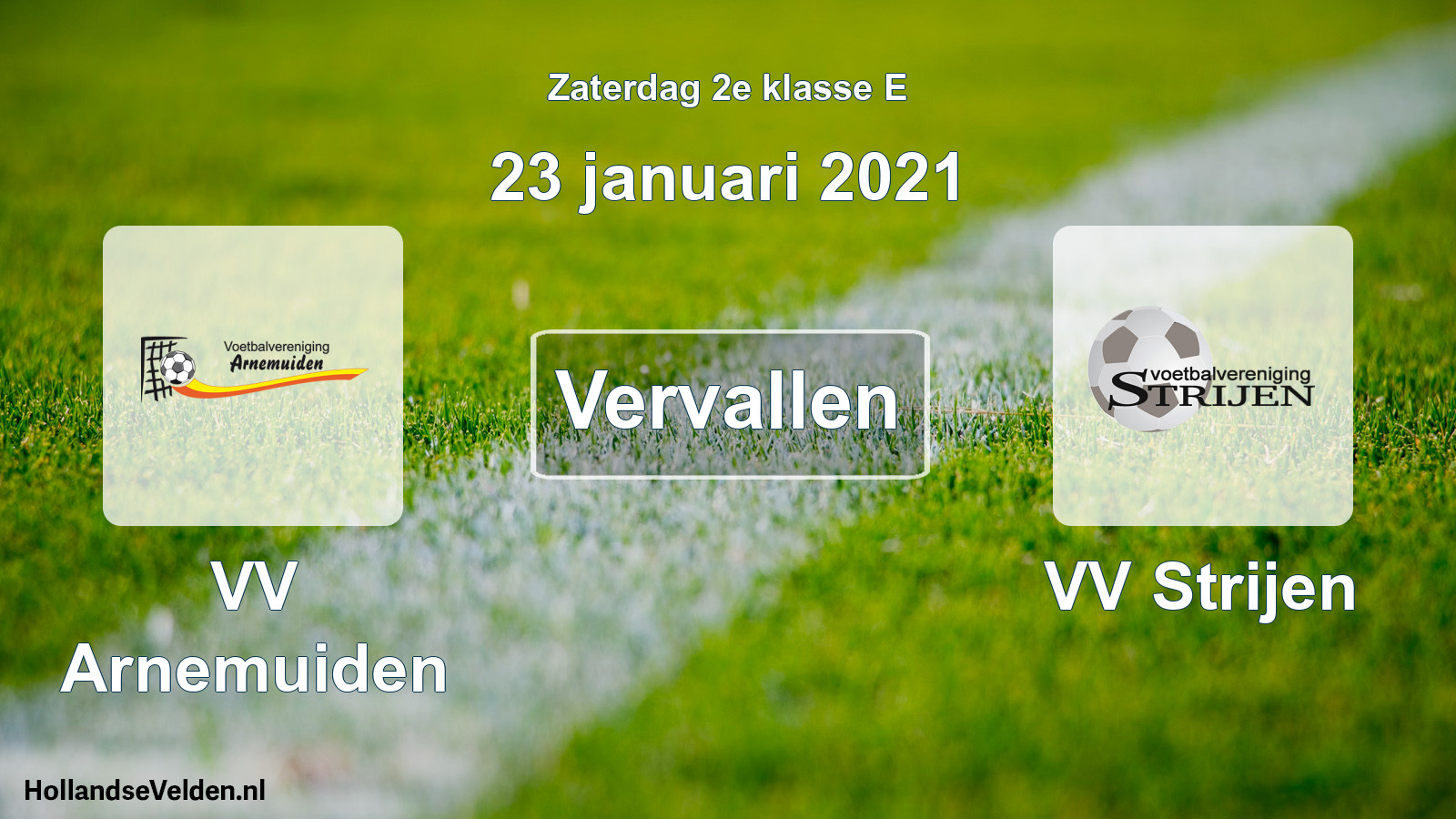 Scheduled Match: VV Arnemuiden - VV Strijen (23 January 2021)