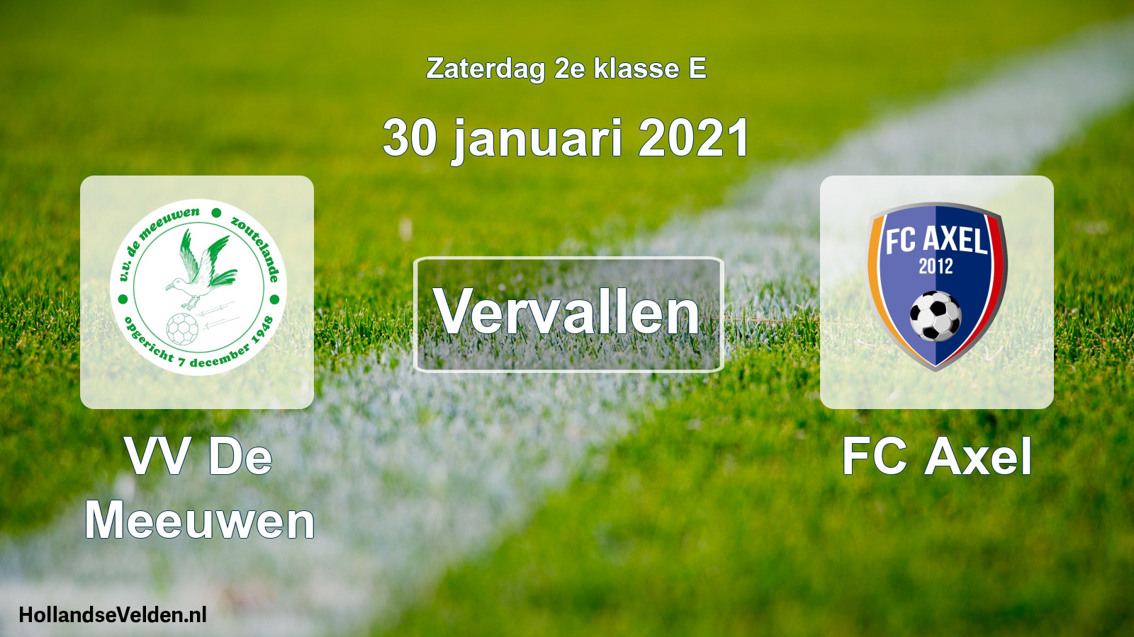 Scheduled Match: VV De Meeuwen - FC Axel (30 January 2021)