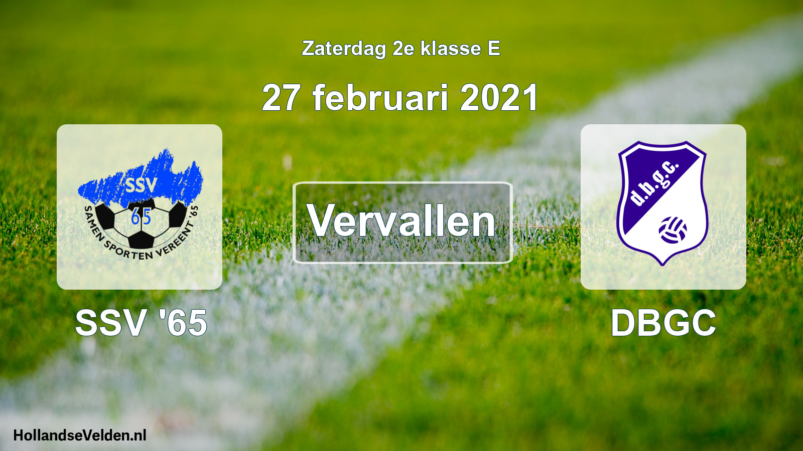 Scheduled Match: SSV '65 - DBGC (27 February 2021)