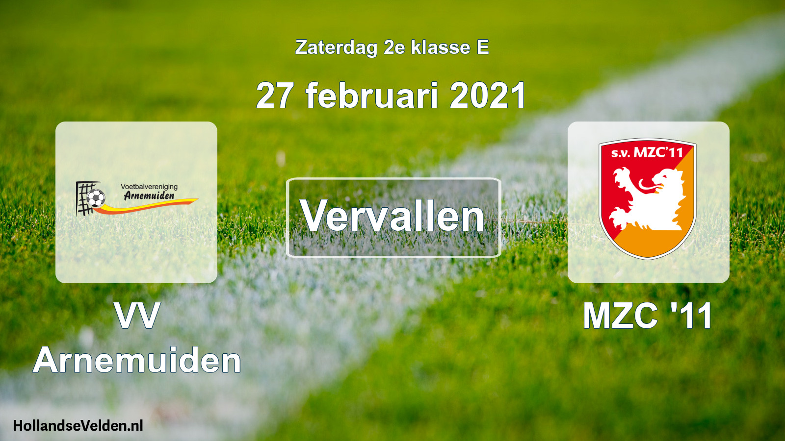 Scheduled Match: VV Arnemuiden - MZC '11 (27 February 2021)