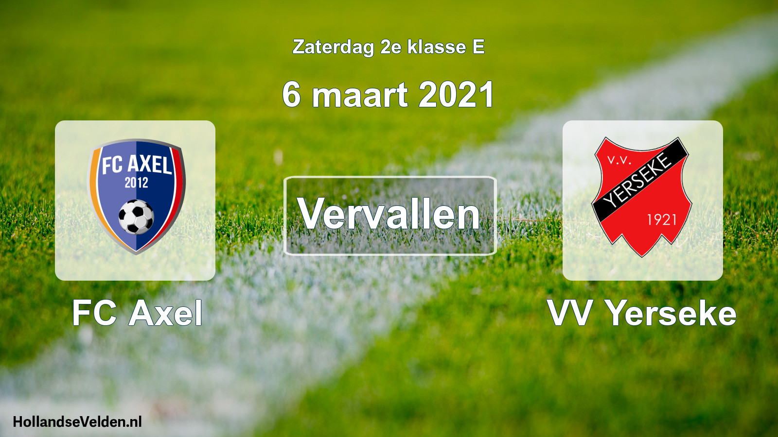 Scheduled Match: FC Axel - VV Yerseke (6 March 2021)